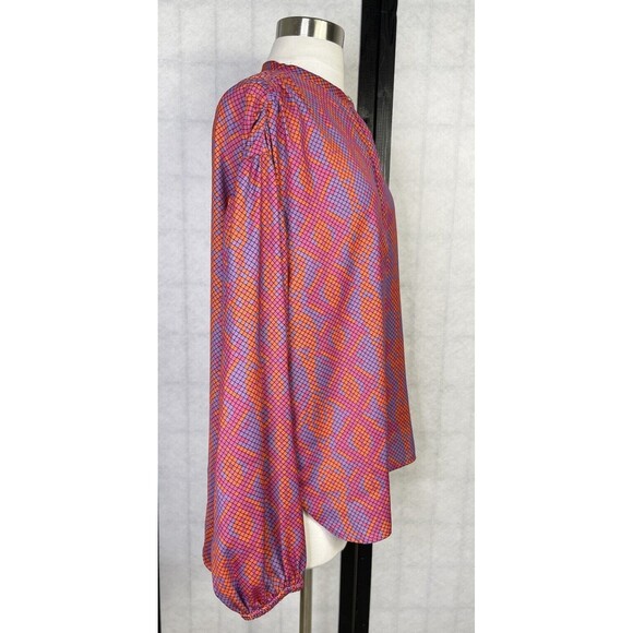 Vibrant Purple and Orange Women's Blouse - Picture 2 of 6